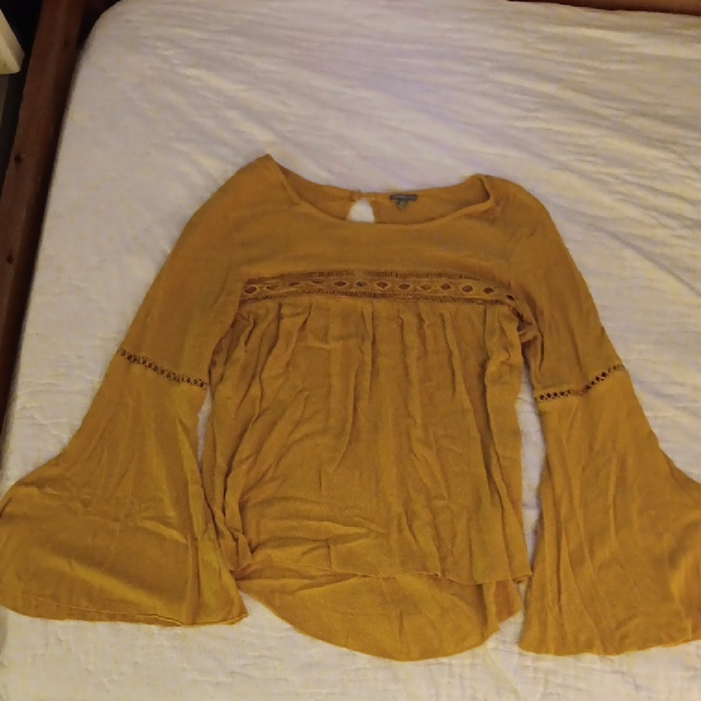 Charlotte Russe Mustard Bell Sleeve Top